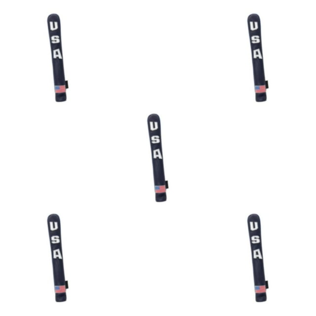 Wweixi PU Golf Alignment Stick Cover Case Holder Embroidered Premium Waterproof Blue White 33 x 5.5cm 5Set