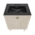 thumbnail image 4 of Bron 24" Freestanding Bathroom Vanity in White Oak with Black 3-Hole Centerset Sink Top, 4 of 7