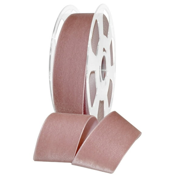 Morex Ribbon Nylvalour Velvet Ribbon Nylon 1 1/2 Inches By 11 Yards Rosy Mauve Item 01240/10-263 1 1/2"" By 11 Yd