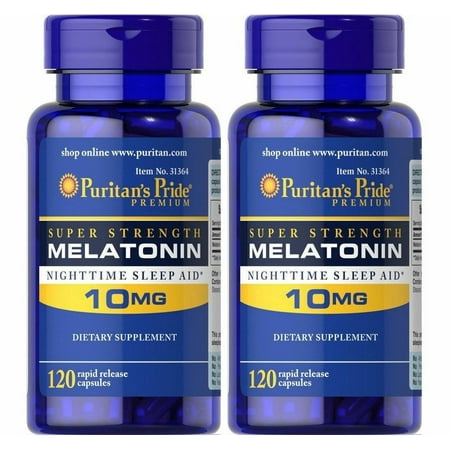 Puritan's Pride Melatonin 10 mg sleep aid insomnia relax sleep pill 120 capsules (2