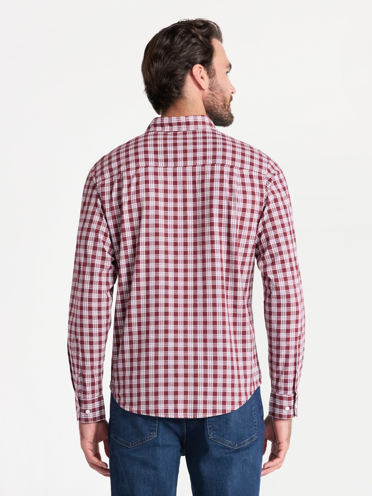 George Men's & Big Men's Classic Fit Poplin Shirt with Long Sleeves, Sizes S-3XL