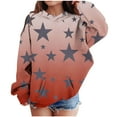 thumbnail image 2 of TFEOQRY Tween Girls Hooded Sweatshirt Long Sleeved Fashionable star printed Pattern T-shirt Round Neck Top with pockets, 2 of 4