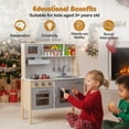 thumbnail image 6 of Costway Kids Kitchen Playset Wooden Pretend Play Chef Toy with Microwave & Accessories Gray, 6 of 7