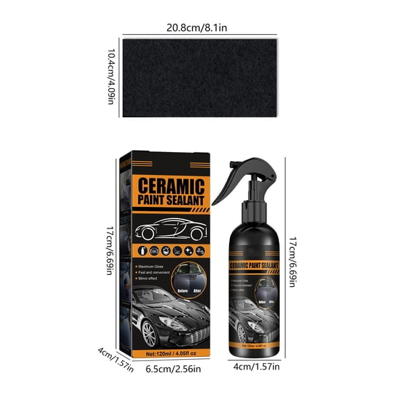 ToyKingdee Rapid Nano Ceramic Car Paint Sealant Spray, Durable Shine & Protection for Auto Surfaces, Tires & Lights