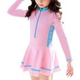 thumbnail image 1 of fastboy Polyester Slimming Line Hem Bathing Suit For Summer Beach Days Fabric Is Soft And Comfortable Pink long sleeved 2XL, 1 of 6