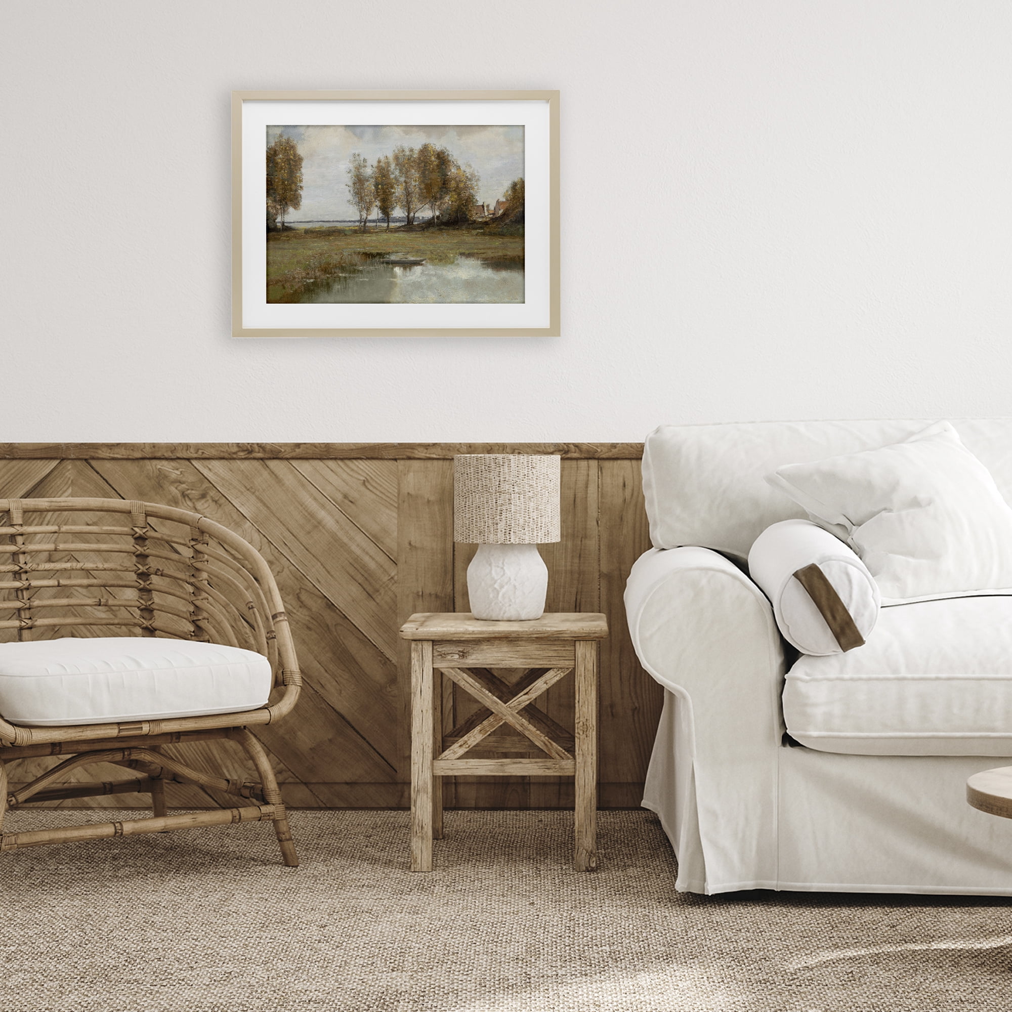 Stupell Industries A Peaceful Spot Landscape Birch Framed Print Under Glass, design by Amber Sterling
