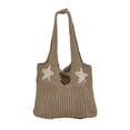 thumbnail image 2 of EliteGoogv Shoulder Bags For Women Bohemian Woven Womens Shoulder Bags Lightweight Spacious Tote Bags Summer Travel Handmade Beach Carryalls Khaki, 2 of 5