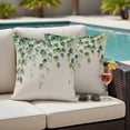 thumbnail image 4 of Rustic Green Leaves Outdoor Waterproof Pillow Covers, Spring Pastoral Nature Vines Plants Decorative Square Throw Pillowcase Sofa Cushion Sham for Patio/Couch/Chair, 20"x20" 2 Pack, 4 of 8