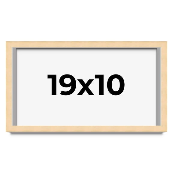 19x10 Frame Natural Wood Picture Frame | 0.75 Inch Moulding Width | with UV Acrylic Plexiglass,