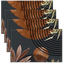Manfei Western Minimalism Adult Placemats Set of 4, Vintage Fashion Abstract Place Mats Set of 4 for in Door Dinning, Minimalst Mid Century Table Place Mats for in Door Dining, Table Mats Decor