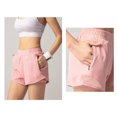 thumbnail image 5 of Women's Elastic Waist Casual Running Shorts with Pockets, Pink, Medium, 5 of 6