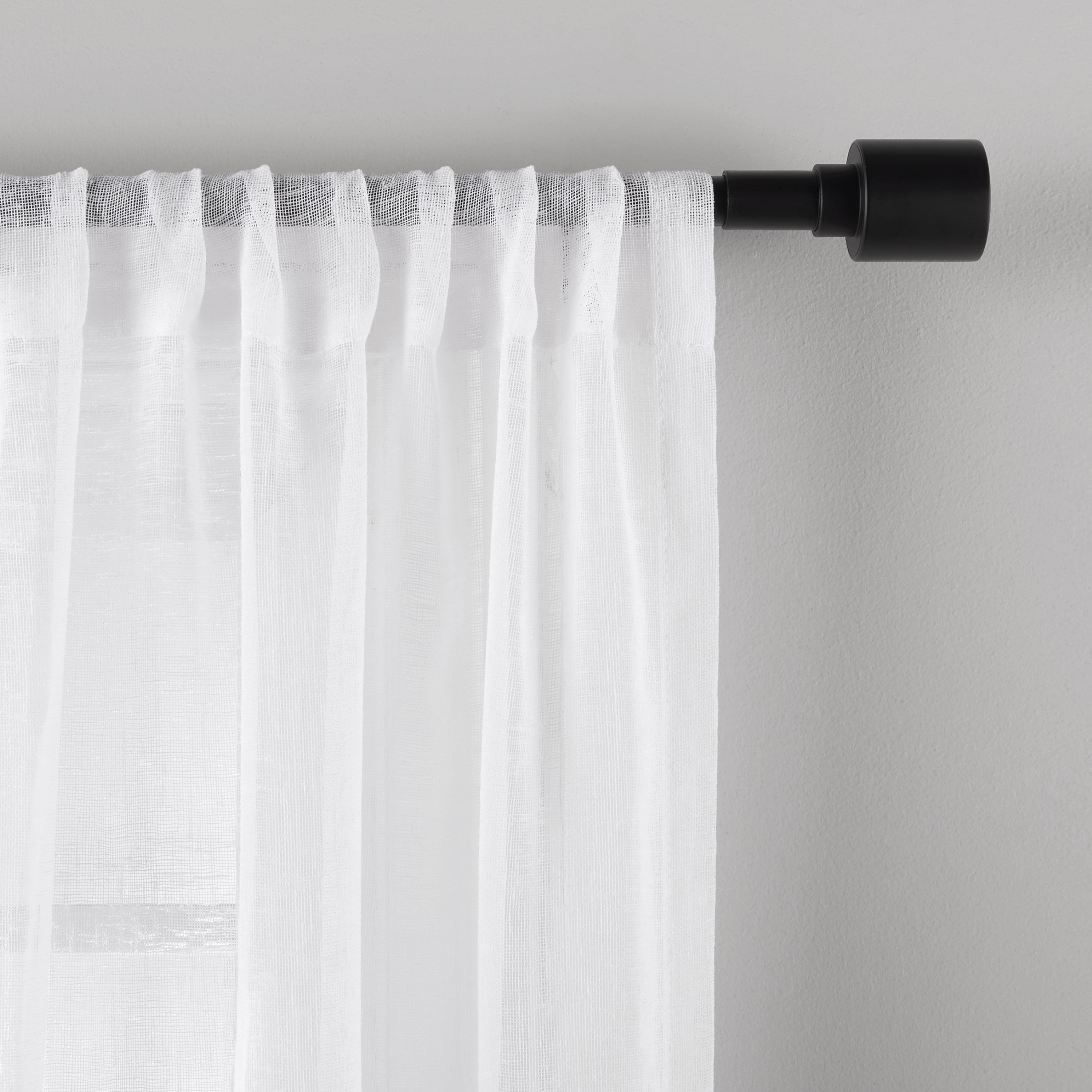 Mainstays Easy Hang Adjustable Curtain Rod, 30-84", Matte Black