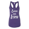 thumbnail image 2 of Wild Bobby Love Like Jesus Inspirational/Christian Women Racerback Tank Top, Purple Rush, Large, 2 of 5