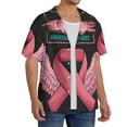 thumbnail image 2 of Fotbe Ribbon With Angel Wings Camisa Estampada de Manga Corta para Hombre, Casual de Verano, Estilo Playero, Sin Arrugas-3X-Large, 2 of 5