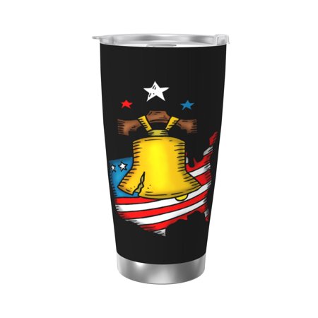 

Liberty Bell Patriotic 20 Oz Water Bottle Insulated Tumblers Stainless Steel Cups Double Wall Tumbler with Lid