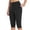 Black, variant on Women's High Waisted Knee Length Leggings with Pockets, Soft Slim Fit Yoga Capris Tummy Control Workout Pants, Casual Exercise Sweatpants