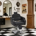 thumbnail image 2 of BarberPub Classic Recliner Barber Chair Antique Heavy Duty Hair Spa Salon Styling Beauty Black 3125, 2 of 9