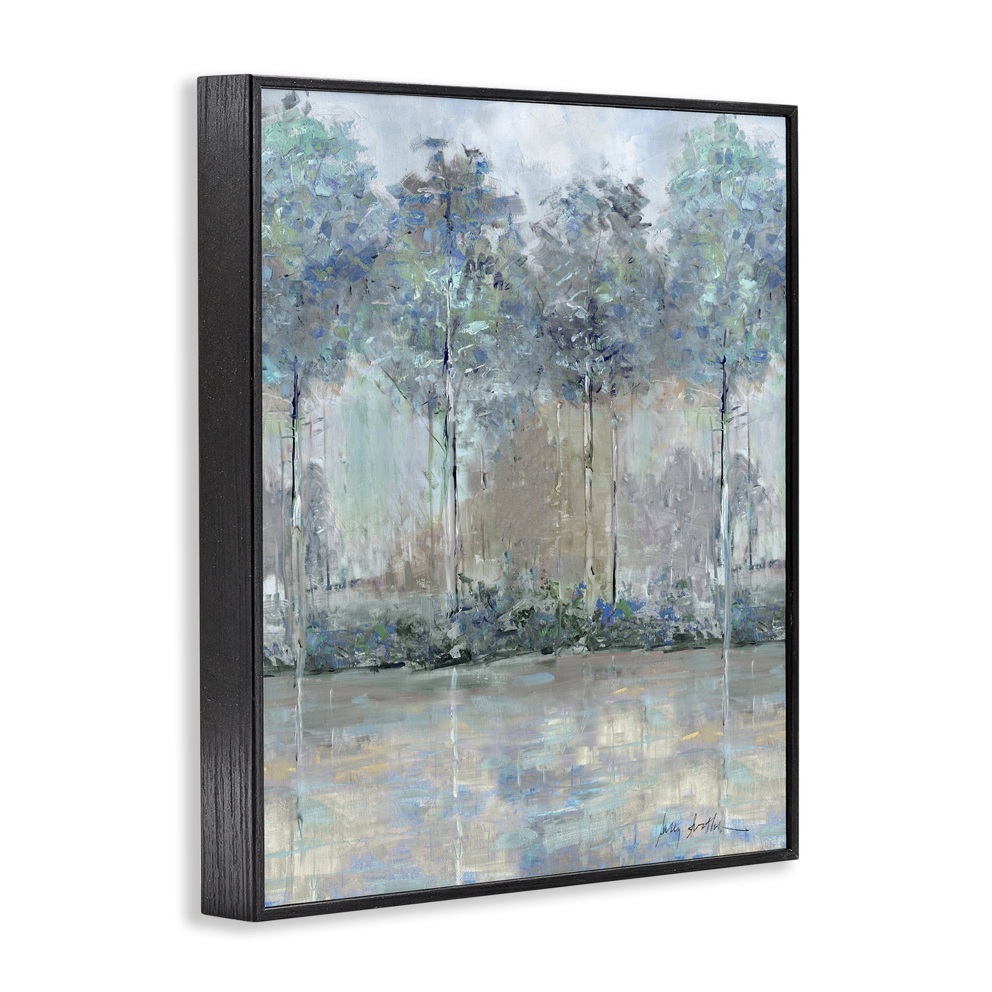 Stupell Industries Subdued Impression of Trees Black Framed Giclee Art, design by Sally Swatland