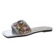 thumbnail image 1 of Sandalias planas con joyas y purpurina de punta cuadrada Slide On, 1 of 6