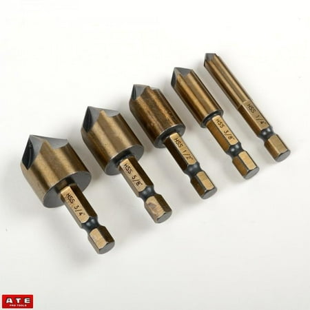 

5 pc Metal Steel Counter Sink Tool Bit Set