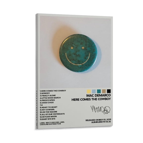 Mac DeMarco Album Here Comes The Cowboy 2019 Canvas Music Poster Prints Canvas Wall Art for Trendy Dorm Room Decor Aesthetic Gift