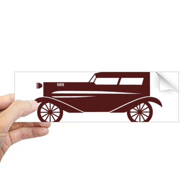 Marron Géométriques Voitures Classiques Contour Rectangle Pare-Chocs Autocollant Carnet Fenêtre Autocollant