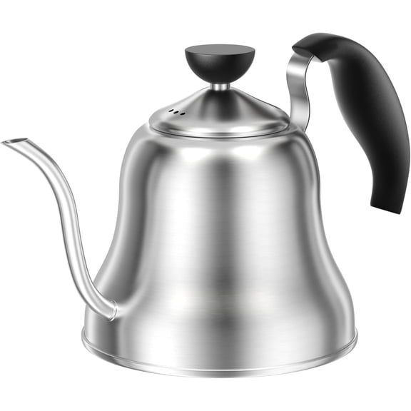 Coffee Kettle for Stove Top Premium Gooseneck Kettle, Pour Over Tea Pot, Stovetop Teapot, Hot Water Heater Camping, Home & Kitchen, Stainless Steel - Small 28oz, Brushed