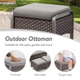 thumbnail image 6 of OPOHORO 4-Piece Patio Conversation Set with 2 Swivel Rocking Chairs and 2 Ottomans, PE Wicker Outdoor Furniture with Gray Cushions for Porch or Backyard, 6 of 13