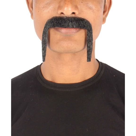 HPO Men's Synthetic Hair Mustache Cosplay Facial Hair (Black)