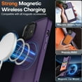 thumbnail image 4 of Strong Magnetic for iPhone 11 Case Compatible with Magsafe, [13FT Drop Resistant] Translucent Matte Skin Feeling Back, Aluminum Alloy Keys Shockproof Phone Case iPhone 11, Deep Purple, 4 of 14