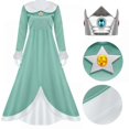 thumbnail image 4 of FeiKong Disfraz de princesa Peach, disfraz de Peach, Daisy, Rosalina para niñas, atuendo de cosplay con accesorios, 4 of 5