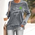 thumbnail image 2 of St Patricks Day Long Sleeve T Shirts For Women Vintage Irish Shamrocks Clover Crewneck Tees Spring Fall Tshirt Slim Tops Grey S, 2 of 4