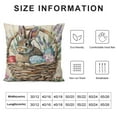 thumbnail image 5 of Nawypu   Easter Pillow Case Rabbit Bunnies with Eggs Canvas Pillow Cover, Spring Season's Sofa Bed Throw Cushion Cover Decoration, 5 of 5
