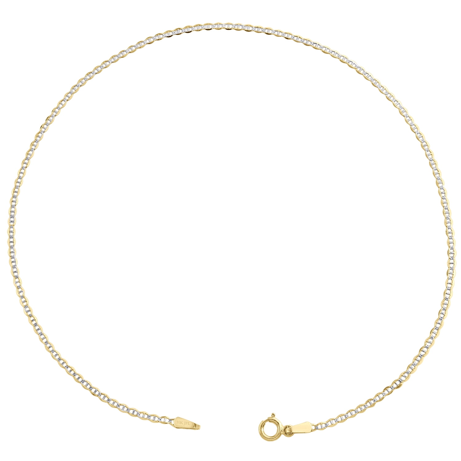10K Yellow Gold 1.50mm Diamond Cut Solid Anchor Mariner Bracelet / Anklet 9 Inch