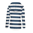 thumbnail image 5 of Blouses for Women Dressy Casual Plus Size Fall Comfy Hooded Long Sleeve Puff Cold Shoulder Hoody Stripe Leisure Cotton Hoodies Sweatshirts(Blue,XL), 5 of 6