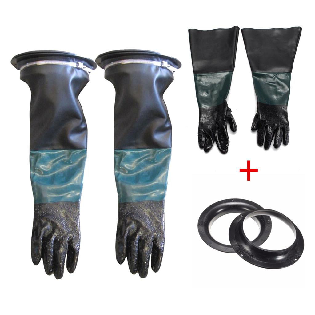 24'' Glove Holder and Pair Gloves Set for Sand Blasting Cabinet Blast Cabinets 