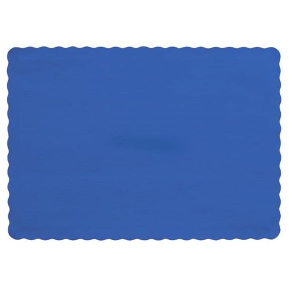 25 Scalloped Edge Paper Placemats 9.5" X 13.5" Dinner Size 26 Colors - Royal Blue