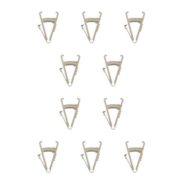Guardurnaity Calibrador de pliegues cutáneos preciso 0-70 mm Herramienta de medición de probador de grasa corporal antideslizante Beige 10Conjunto