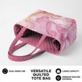 thumbnail image 6 of ZUXONGSY Marble Print Print Tote Bag Trendy Reversible Quilted Tote Bag Cute Women's Bag for Daily Commute Shopping Travel Casual Outings, Pink, 6 of 6