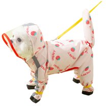1PACK Small Dog Raincoatwith Boots, Tail Feet Cover Water Proof Dog Rain Jacket Dog Rain Coat for Puppy Small Dogs