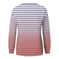 thumbnail image 4 of Jinhomg Womens Fashion Long Sleeve Tee Shirt Gradient Striped Print Casual Tshirt Loose Comfy Crewneck Holiday Tunics Limited Time Deal Pink XXL, 4 of 6