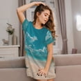 thumbnail image 3 of Lsque Shopping Cart On Tropical Beach Pattern Nightgowns for Women Sleep Shirts Short Sleeve Nightshirt Pullover Nightdress Soft Sleepwear Relaxed Fit Nightdress, 3 of 6