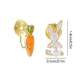thumbnail image 3 of Decoraciones de Pascua, pendientes de aleación de Pascua, pendientes asimétricos de zanahoria y conejito, pasadores para orejas, sin agujeros, clips para orejas, sin necesidad de perforar, adecuados p, 3 of 6
