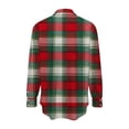 thumbnail image 6 of Trikvn Christmas Plaid Flannel Shacket Red Green White Tartan Long Sleeve Button up Shirt Lapel Collar Lightweigt Classic Blouse S-3XL, 6 of 6