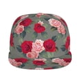 thumbnail image 2 of Daiia Rose Flowers print Flat Bill Hats Flat Brim Trucker Cap Baseball Cap Adjustable Classic Low Profile Hat Unconstructed Plain Cap, 2 of 9