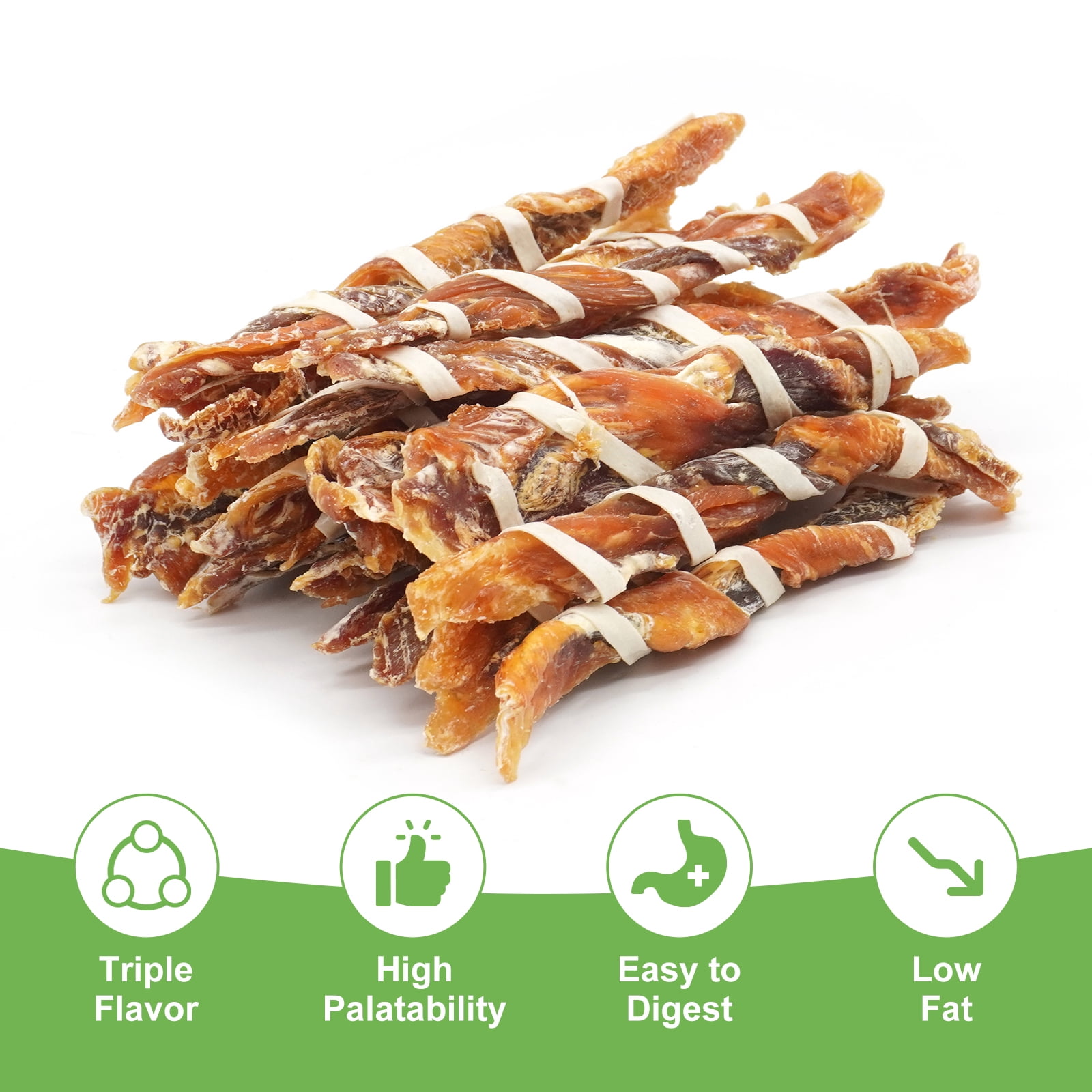 MON2SUN Chicken Duck & Codfish Twist Sticks Small Dog Treats, 17.64 oz (25 Count), 5-7 Inch