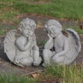 thumbnail image 4 of Northlight Set of 2 Sitting Cherub Angels Outdoor Patio Garden Statues 12.5" - Gray, 4 of 4