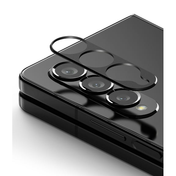 Ringke Camera Styling Compatible with Samsung Galaxy Z Fold 4 Camera Lens Protector, Aluminium Frame Tough Protective Adhesive Sticker Cover for Z Fold4 5G (2022)- Black