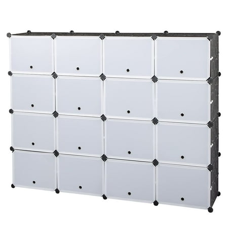 

8-Tier Portable 64 Pair Shoe Rack Organizer 32 Grids Tower Shelf Storage Cabinet Stand Expandable For Heels Boots Slippers Black