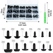 JESOT Safety Eyes and Noses, 462Pcs Black Plastic Stuffed Crochet Eyes with Washers for Crafts